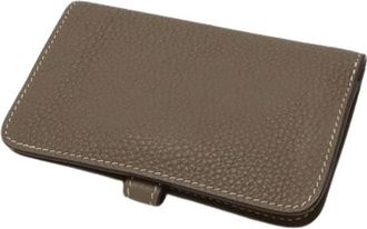 Herm&egrave;s Pre-owned Dogon Key Coin Card Case met ketting - Dames - Vintage Mini Tas - Bruin - ONE Size - Leer - Vintage