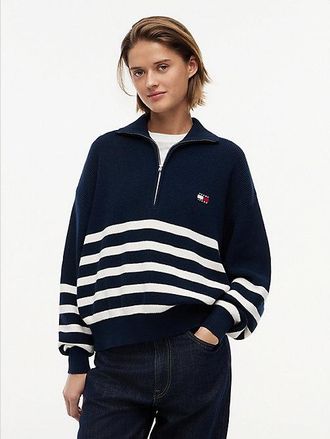Tommy Hilfiger Tommy Badge Stripe Quarter-Zip Jumper