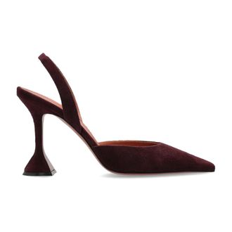 Amina Muaddi Dames, Schoenen, Rood, Maat: 38 1/2 EU Leer