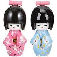 OEM Juego De 2 Mu&ntilde;ecas Japonesas Con Kimono, Figuritas De Madera Para Vitrina, Decoraci&oacute;n De Mesa De Restaurante Japon&eacute;s (color Surtido 1) - Crezuo