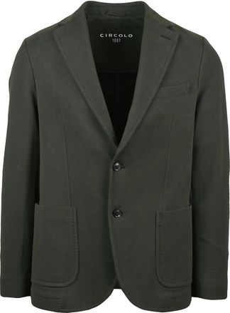 Circolo 1901 Military Green Stretch Cotton Jersey Blazer