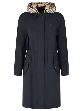 Burberry Newbury zwarte parka van polyamidemix