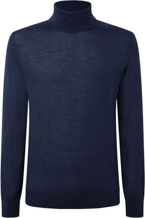 Hackett Truien & Vesten, Heren, Blauw, M, Merino Zijde Trui