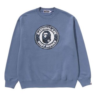A Bathing Ape Wild Leopard Pattern Relaxed Fit Crewneck Blue 1L80-113-303-BLU