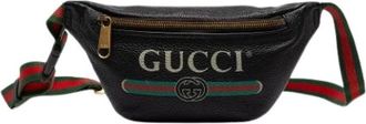 Gucci Pre-owned Logo Belt Bag - unisex - Vintage Heuptassen - Zwart - ONE Size - Leer - Vintage