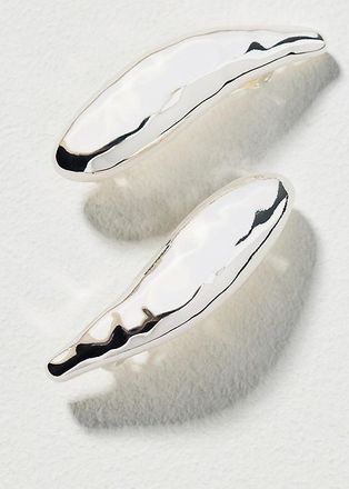 Ettika Liquid Luxe Silver Barrette, Set of 2