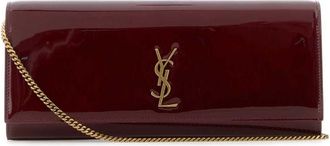 Saint Laurent Burgundy Leather Kate Clutch