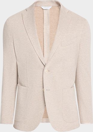 Boglioli Men & apos;s Cotton and Linen Houndstooth Single-Breasted Sport Coat