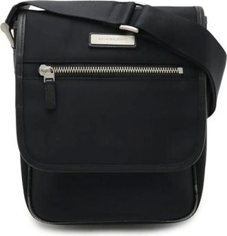 Burberry Pre-owned Cross Body Bags, female, Black, Size: ONE SIZE Pre-owned Leather shoulder-bags