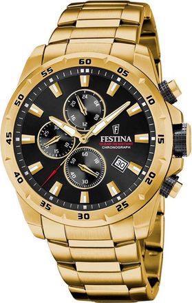 Festina F20541-4 Mens Timeless Chronograph Watch - Gold - One Size
