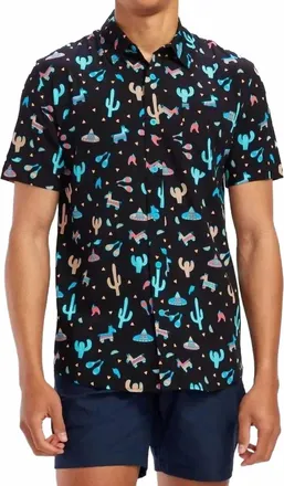 Tipsy Elves Midnight Fiesta Hawaiian Shirt In Black