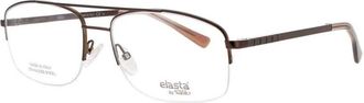 Elasta Unisex Brown Rectangular Eyeglass Frames Elasta-E-7246-09Q-56