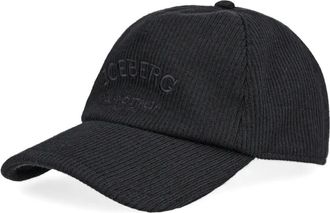 Iceberg Geribbelde honkbalpet met logo - Zwart