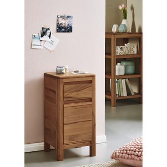 Ars Natura home24 Ars Natura Kommode Anamur Massivholz Kernbuche 30x60x30 cm (BxHxT) 1-türig 1 Schublade