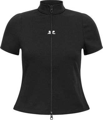 Courrèges Black Interlock Zipped top