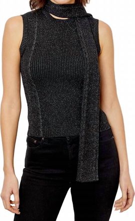 dh New York Rosabella Scarf Top In Black