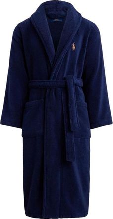 Polo Ralph Lauren Nachtkleding, Heren, Blauw, S, Katoen, Logo-Geborduurde Badjas