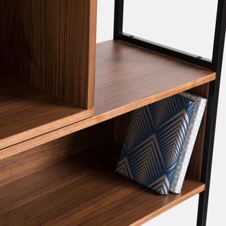 La Redoute Interieurs Modulaire en uitrekbare boekenkast, notenhoutfineer, Volga