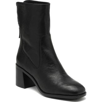 Kelsi Dagger Island Block Heel Bootie in Black Leather at Nordstrom, Size 7.5