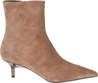 Khaite Bella Enkellaars 55 - Dames - Laarzen met Hak - Bruin - 38 EU - Leer - Schoenen