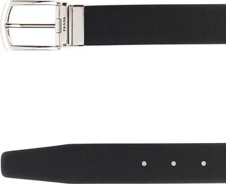 Prada Mens Black Leather Belt F0rd7 Cinture