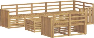 vidaXL Conjunto De Sof&aacute;s De Exterior 9 Uds. Blanco Vidaxl