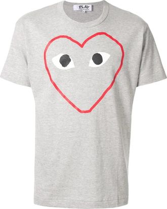 Comme Des Gar&ccedil;ons T-shirt con stampa a cuore - Grigio