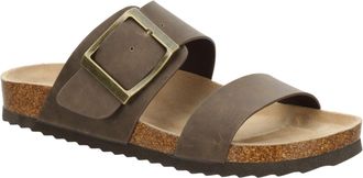 Bj&ouml;rndal Womens Faux Leather Slip-On Two Strap Cork Bed Sandal, Courtney Dark Taupe, 7 UK