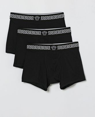 Versace Set 3 parigamba in cotone con logo Greca