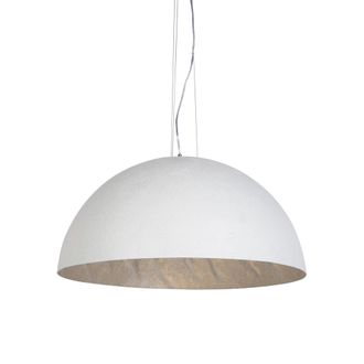 QAZQA Moderno L&aacute;mpara Colgante Moderna Blanca 70 Cm - Magna Pl&aacute;stico /acero Redonda Adecuado Para Led Max. 3 X 60 Watt - Qazqa