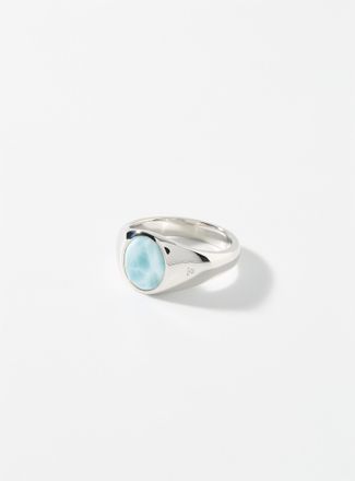 Tom Wood Mens Kim Ice Blue signet ring