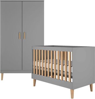 OEM Cuna 60x120 Y Armario Kocot Kids Kubi - Gris