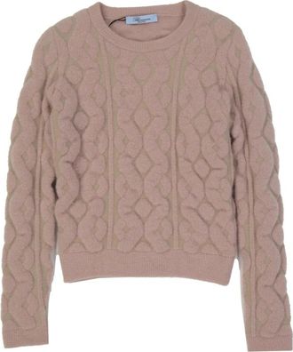 Blumarine Wollen Trui - Dames - Ronde hals truien - Roze - XS - Wol - Truien & Vesten