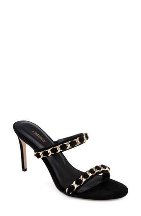 L'agence Sarika Two-Strap Sandal in Black Suede at Nordstrom, Size 5.5