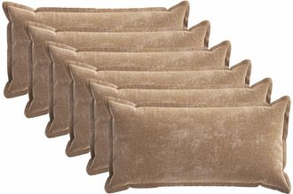 vidaXL Funda De Almohada 6 Uds. Houten Marr&oacute;n 40 X 70 Cm Tela Chenille Vidaxl