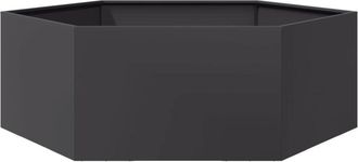 vidaXL Jardinera Hexagonal Acero Negra 138x120x45 Cm Vidaxl