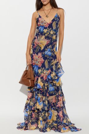 Etro Floral Motif Dress, Womens, Navy Blue