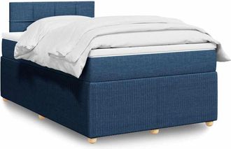 vidaXL Cama Box Spring Con Colch&oacute;n Tela Azul 120x190 Cm Vidaxl