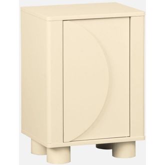Sweeek Comodino effetto legno di mango con 1 anta reversibile