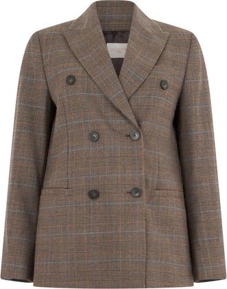 Slowear Dubbelrijige wollen blazer - Dames - Blazers - Bruin - M - Wol - Jassen