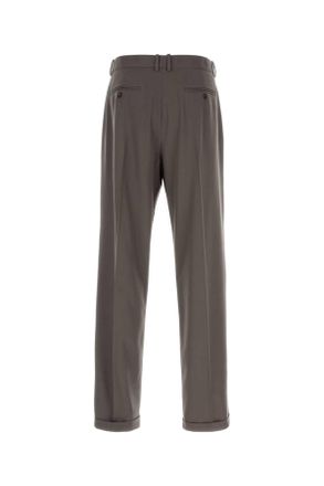 The Row Mens Brown Wool Tosca Pant Cedarbrown Exterior: Pantaloni Trousers