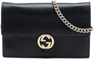 Gucci Vooraf bezette Leren Interlocking G Dollar Portemonnee Op Ketting