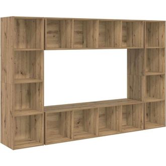 vidaXL Conjunto De Mueble De Tv 4 Pcs Marr&oacute;n 37 X 37 X 142,5 Cm Vidaxl