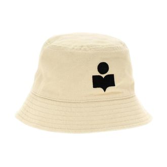 Isabel Marant Accessories, male, White, ONE SIZE, Embroidered Cotton Bucket Hat