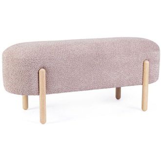 BIZZOTTO Bizzotto - Panca Linea Dayla Rosa Antico Con Base in Legno di Caucci&ugrave; e Rivestimento In Tessuto Loopback