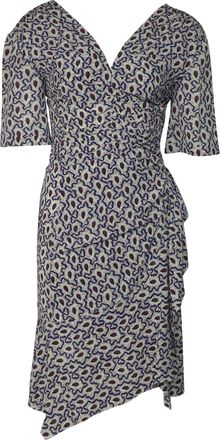 Isabel Marant Arodie Wrap-Effect Printed Dress in Multicolor Silk