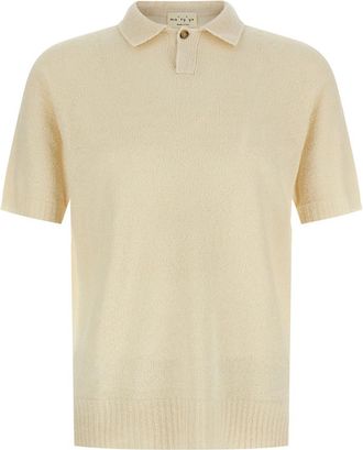 Maryya Beige Spongy Effect Polo Shirt