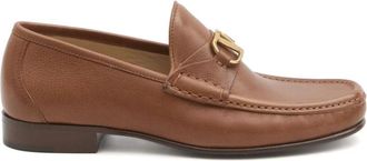 Valentino Garavani Schoenen, Heren, Bruin, 42 1/2 EU, Leer, Bruine Loafer Schoenen Elegante Stijl