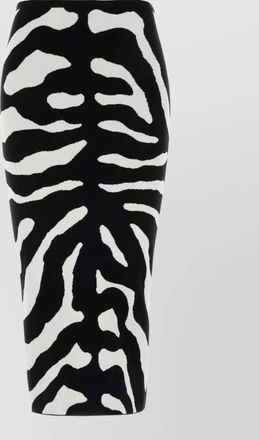 Moschino zebra intarsia fitted skirt
