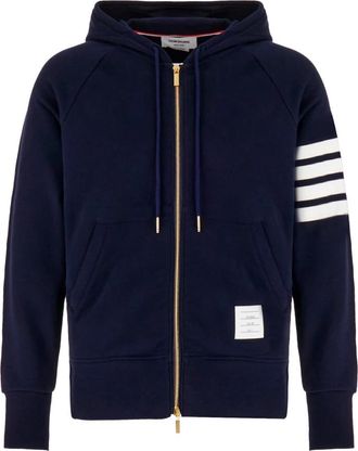 Thom Browne Stijlvolle Sweatshirt voor Mannen - Heren - Vesten met rits - Blauw - S - Katoen - Hoodies & sweatvesten